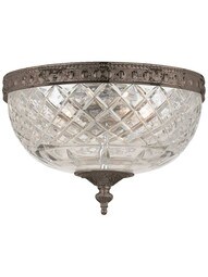 Paros 10 inch Flush-Mount Ceiling Light in English Bronze.